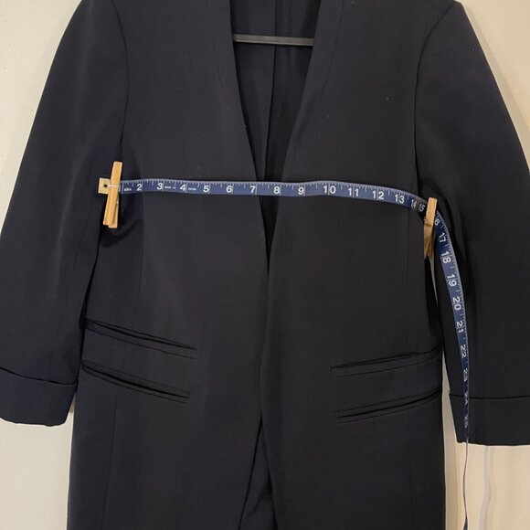 Express Navy Three-Quarter Sleeve Petite Blazer - Picture 6 of 11